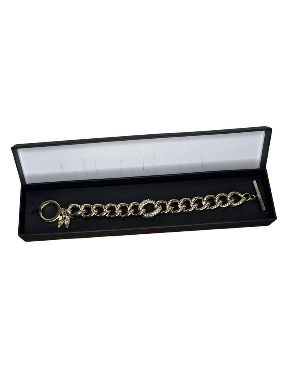 Y2K Victoria's Secret Bling Chain Gold Tone Angel Wings Bracelet